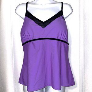 NWT Size 16 Women's Tankini Top from ZeroXposur Swim Purple Racerback